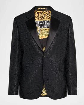 Versace | Men
s Leopard Jacquard Single-Breasted Blazer