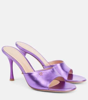 Gianvito Rossi | Logo metallic leather mules