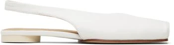 MM6 | White Nappa Leather Ballerina Flats