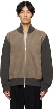 Salvatore Ferragamo | Brown Leather Insert Jacket