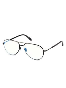 55MM Aviator Blue Block Glasses