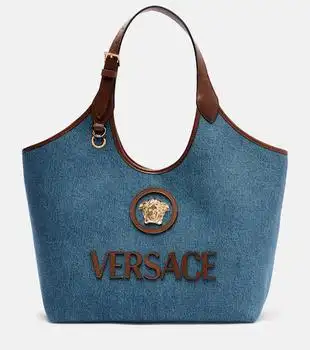 Versace | La Medusa denim tote bag