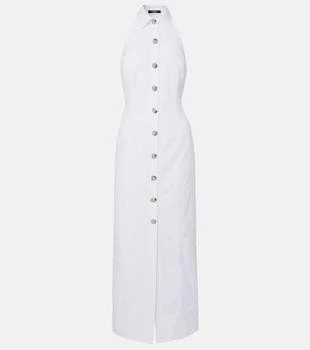 Balmain | Open-back buttoned poplin shirt dress