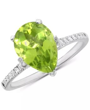 Macy
s | Peridot (1-3/4 ct. t.w.) 
Diamond (1/10 ct. t.w.) Pear Ring in 14k White Gold