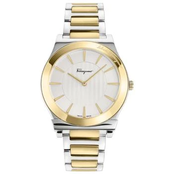 Salvatore Ferragamo | 1898 Slim Silver Dial Two Tone Steel Men
s Watch SFPE00922