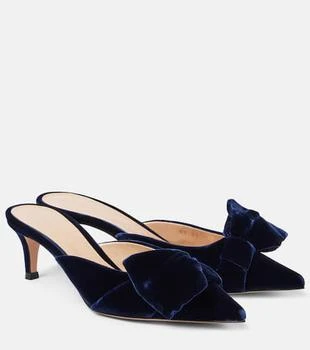 Gianvito Rossi | 55 bow-detail velvet mules