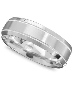 Macy's | Men's 14k White Gold Ring, Engraved 6mm Band (Size 6-13)
