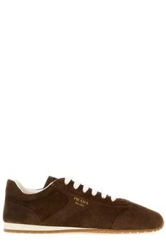 Prada | Prada Round-Toe Lace-Up Sneakers