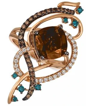 Le Vian | Exotics® Crazy Collection® Chocolate Quartz® (3-3/4 ct. t.w.) & Diamond (3/4 ct. t.w.) Statement Ring in 14k Rose Gold