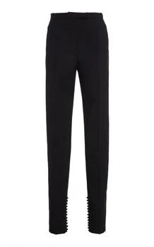 Dries Van Noten | Dries Van Noten Pandoris Button-Detailed Wool-Mohair Skinny Pants - Moda Operandi