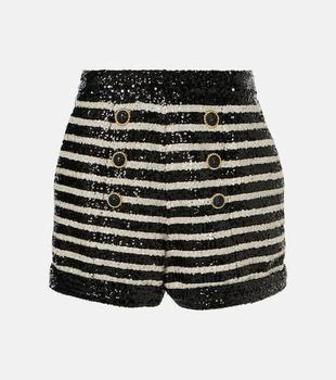 Balmain | Sequined striped shorts