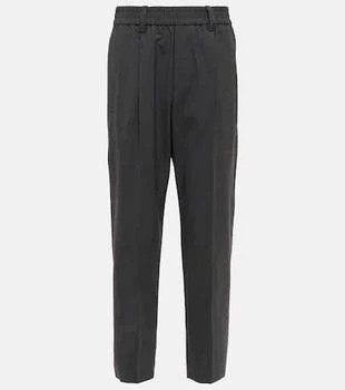 Brunello Cucinelli | High-rise tapered wool-blend pants