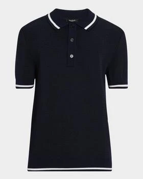 Balmain | Men
s Monogram Knit Polo Shirt