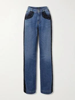 Dolce & Gabbana | Lace-trimmed Mid-rise Straight-leg Jeans  - IT44