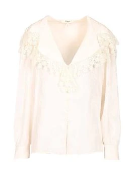 Chloé | Chloé Maxi-Collar Lace Blouse