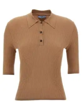 Prada | Prada Logo Detailed Knitted Polo Shirt