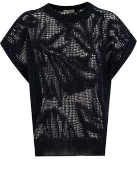 Brunello Cucinelli | Brunello Cucinelli Dazzling Water Lillies Knit T-Shirt