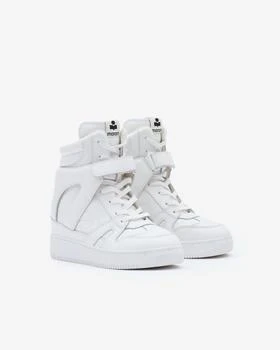 ISABEL MARANT, ELLYN LEATHER SNEAKERS - Women - White - 38