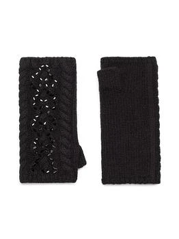Carolyn Rowan Collection Cable Knit Cashmere Fingerless Gloves