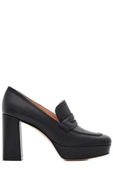 Gianvito Rossi Rouen Square Toe Penny Loafers