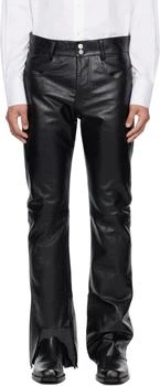 Black Long Night Leather Pants