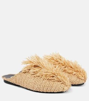 Jil Sander | Fringed raffia mules
