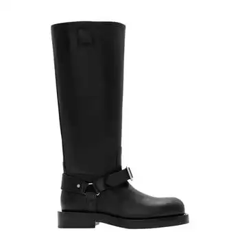 Burberry | Burberry Womens Saddle Knee-High Leather Boots, Brand Size 37 ( US Size 7 )