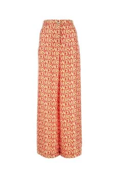 Versace | Versace Logo Printed Wide Leg Trousers