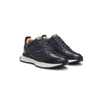 Trainers in burnished leather