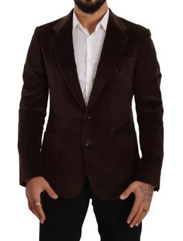 Dolce & Gabbana | Corduroy Slim Fit Coat DG Logo Men's Blazer