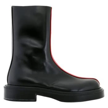 Salvatore Ferragamo | Ferragamo Black Contasting Insert Leather Ankle Boots