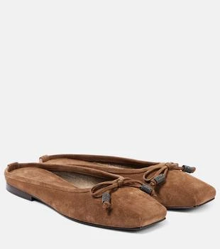 Brunello Cucinelli | Monili bow-detail suede mules