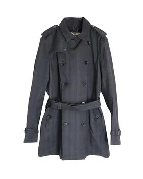 Burberry | Burberry Double-Breasted Coat in Grey Cotton