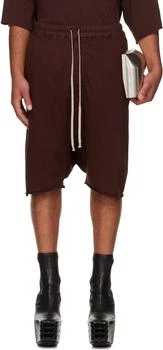 Rick Owens | Burgundy Concordians Drawstring Pods Shorts