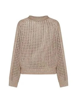 Brunello Cucinelli | Brunello Cucinelli Sequin Detailed Wide-Knitted Sweater