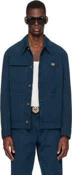 Versace | Navy Overdyed Canvas Carpenter Jacket