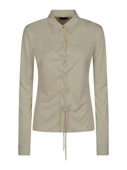 Balenciaga | Balenciaga Collared Lace-Up Shirt
