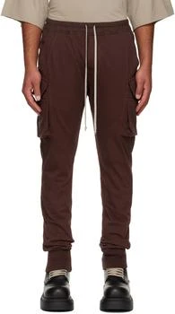 Rick Owens | Burgundy Concordians Mastadon Cut Cargo Pants