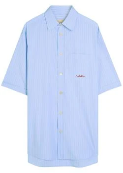 Valentino | Logo-embroidered striped cotton shirt