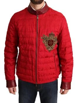 Dolce & Gabbana | Brocade Bomber gold Crown Logo Coat Men's Jacket
