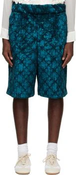 Dries Van Noten | Blue Jacquard Shorts