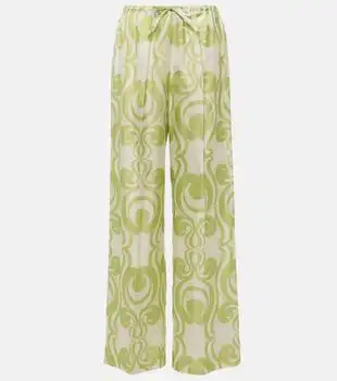 Dries Van Noten | Printed silk wide-leg pants