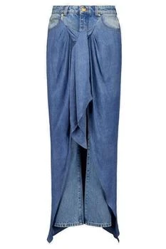 Balmain | Balmain Draped Skirt Denim Jeans