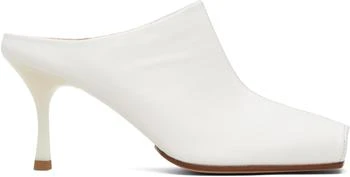 MM6 | White Ballerina Mule Heels
