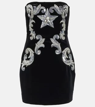Balmain | Embellished velvet minidress