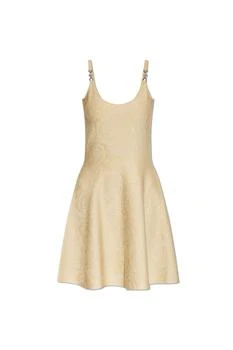 Versace | Versace Barocco Jacquard Sleeveless Flared Mini Dress