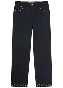 Valentino | Stud-embellished straight-leg cotton jeans