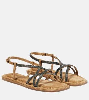 Brunello Cucinelli | Monili-embellished suede sandals