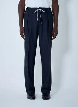 MAISON MARGIELA | Maison Margiela Pinstripe Drawstring Pleated Trousers