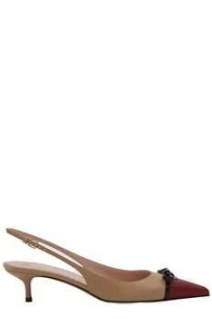 Valentino | Valentino VLogo Signature Bow Detailed Slingback Pumps